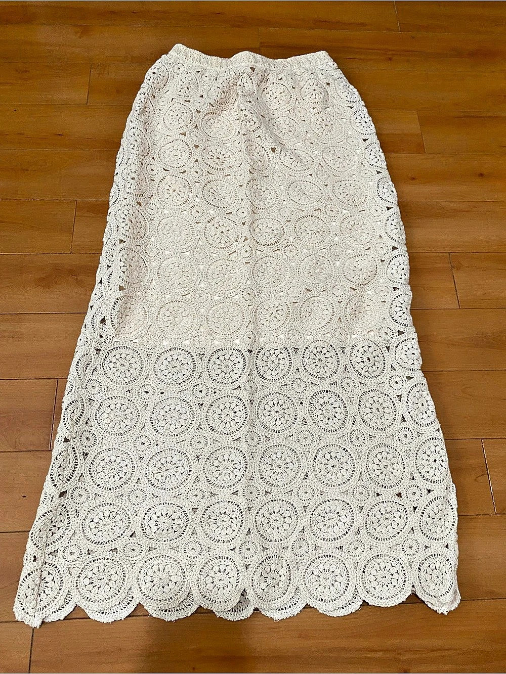 Böhme Nanet Crocheted Maxi Skirt Cream Small Like New